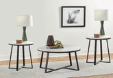 Orleans Furniture - Coaster - Hugo 3-piece Coffee and End Table Set White Faux Marble - 723238-S3